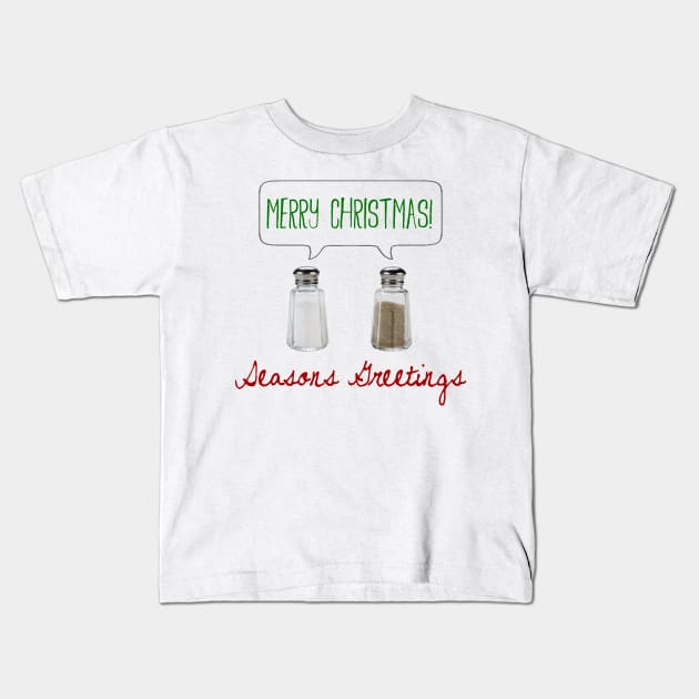 Seasons Greetings Kids T-Shirt by heroics